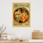 Heidsieck en Co. Mucha Champagne Poster (Keuken)