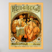 Heidsieck en Co.  Mucha Champagne Poster (Voorkant)