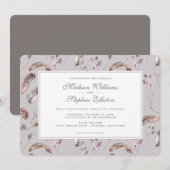 heidspatroon en bloemenpatroon - bruiloft kaart (Voorkant / Achterkant)