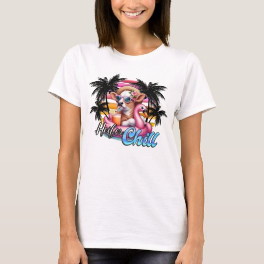 Heifer Chill – Grappig boerenmeisje T-shirt (Voorkant)
