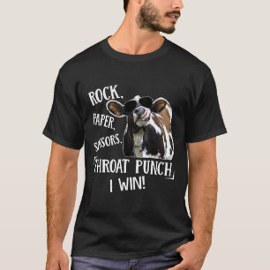 Heifer Crazy Cow  Steen Papier Schaar Vechten Ik W T-shirt