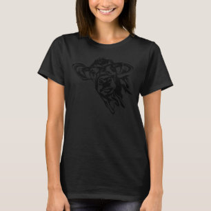 Heifer Eyeglasses Calf Head Cattle Farmer T-shirt