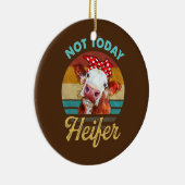 Heifer Gift voor mannen Farmer Lover Heifer Keramisch Ornament (Rechts)