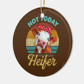 Heifer Gift voor mannen Farmer Lover Heifer Keramisch Ornament (Links)
