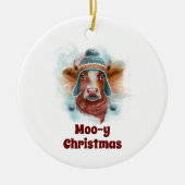 Heifer in een Petten kerstversiering Keramisch Ornament (Voorkant)