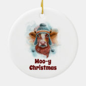 Heifer in een Petten kerstversiering Keramisch Ornament (Achterkant)