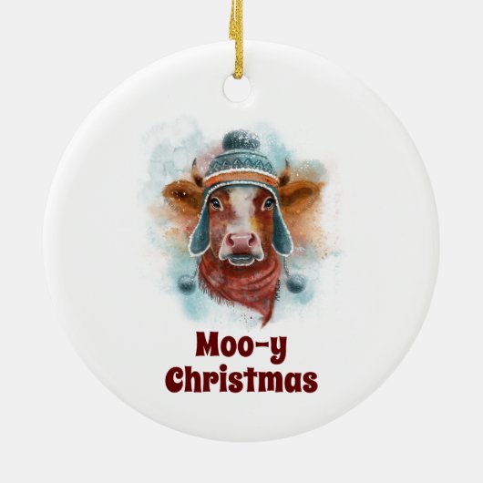 Heifer in een Petten kerstversiering Keramisch Ornament (Achterkant)