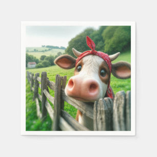 Heifer Koe Dragen van een Kerchief Servet