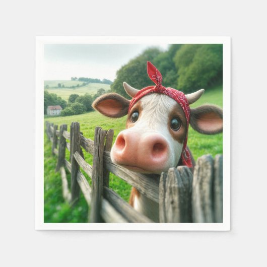 Heifer Koe Dragen van een Kerchief Servet (Voorkant)