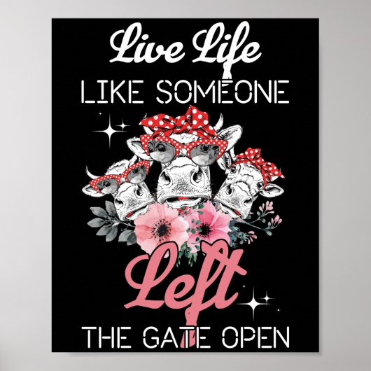 Heifer Koe leeft net zoals iemand de poort heeft v Poster (Voorkant)