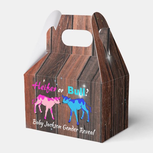 Heifer of Bull Boerderij stijl Geslacht onthullen Bedankdoosjes (Achterkant)