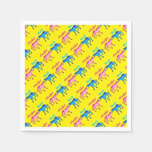 Heifer of Bull Boerderij stijl Geslacht onthullen Servetten (Voorkant)