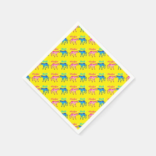 Heifer of Bull Boerderij stijl Geslacht onthullen Servetten (Hoek)