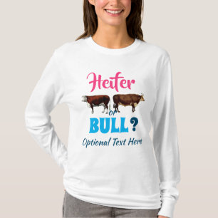 Heifer of Bull Boerderij Style Gender onthullen T-shirt