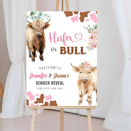 Heifer of Bull Gender Reveal Welkomstbord Poster