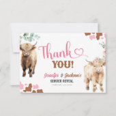 Heifer of Bull Koe Gender Reveal Dankjewel Kaarten (Voorkant)
