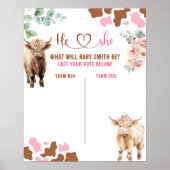 Heifer of Bull Koe Gender Reveal Stembord Poster (Voorkant)