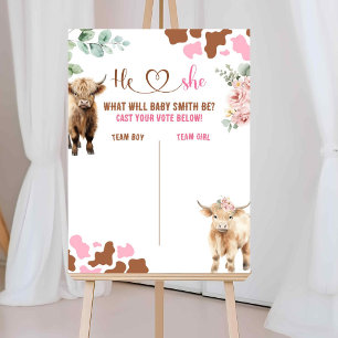 Heifer of Bull Koe Gender Reveal Stembord Poster