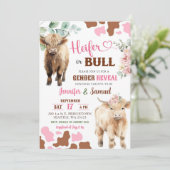 Heifer of Bull Koe Geslacht Onthullen Boerderij Di Kaart (Staand voorkant)