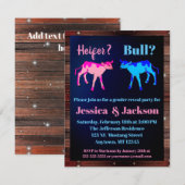 Heifer of Bull Westerne stijl Gender Reveal Invita Kaart (Voorkant / Achterkant)