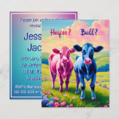 Heifer of Bull Westerne stijl Geslacht onthullen Kaart (Voorkant / Achterkant)