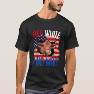 Heifer Red White Moo Highland Koe 4th juli Indepen T-shirt