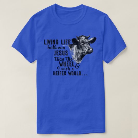 Heifer tussen het T-shirt Jezus Farmer (Design voorkant)
