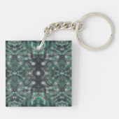 Heights Abstract Dark Green Black Watercolor Art Sleutelhanger (Achterkant)