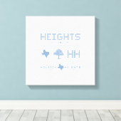 Heights Design Collectie, Blue Tegel, Houston TX Canvas Afdruk (Insitu (Houten vloer))