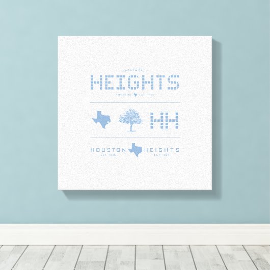 Heights Design Collectie, Blue Tegel, Houston TX Canvas Afdruk (Insitu (Houten vloer))