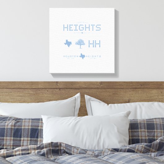 Heights Design Collectie, Blue Tegel, Houston TX Canvas Afdruk (Insitu (Slaapkamer))