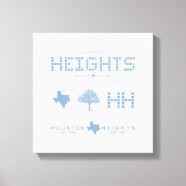 Heights Design Collection, Blue Tile, Houston TX Canvas Afdruk