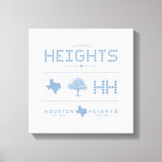Heights Design Collection, Blue Tile, Houston TX Canvas Afdruk (Voorkant)
