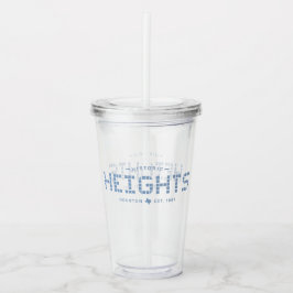 Heights-tegel, Blauwe tegel, Houston Heights Acryl Drinkbeker