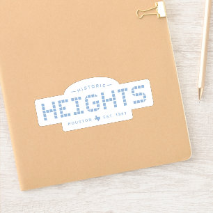 Heights-tegel, Blauwe tegel, Houston Heights Sticker