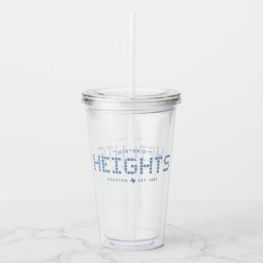 Heights Tile, Blue Tile, Houston Heights Acryl Drinkbeker (Voorkant)