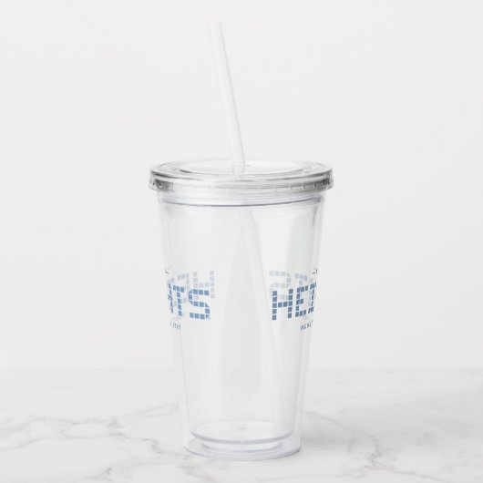 Heights Tile, Blue Tile, Houston Heights Acryl Drinkbeker (Links)