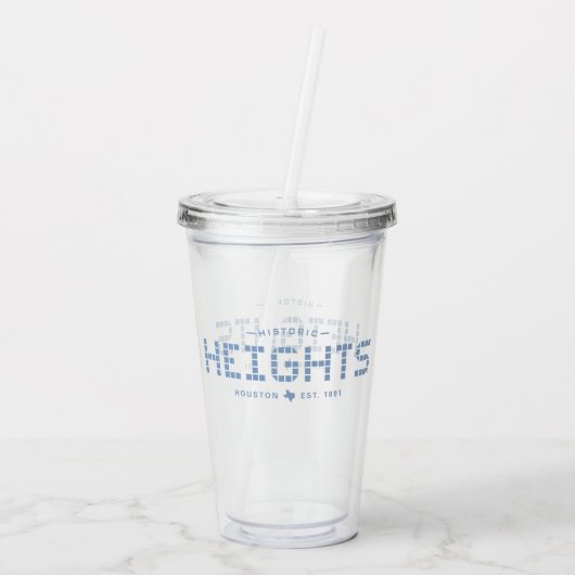 Heights Tile, Blue Tile, Houston Heights Acryl Drinkbeker (Achterkant)