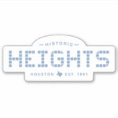 Heights Tile, Blue Tile, Houston Heights Sticker (Voorkant)