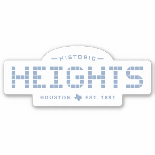 Heights Tile, Blue Tile, Houston Heights Sticker (Voorkant)