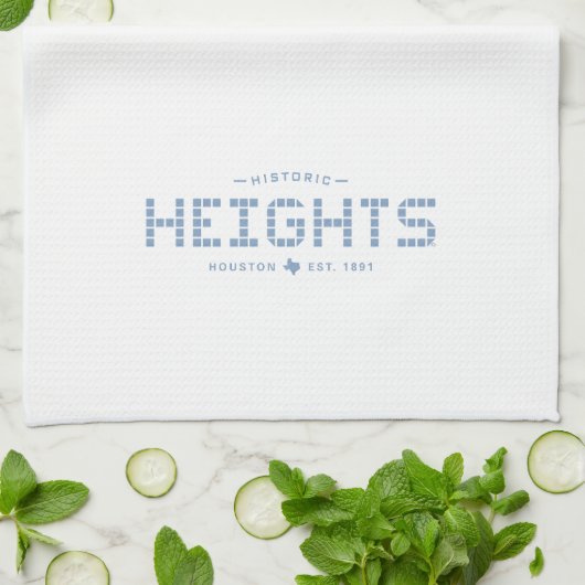 Heights Tile, Blue Tile, Houston Heights Theedoek (Gevouwen)