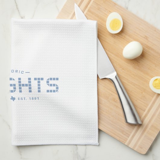 Heights Tile, Blue Tile, Houston Heights Theedoek (Quarter Fold)