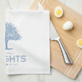 Heights Tile & Tree, Blue Tile, Houston Heights Theedoek (Quarter Fold)