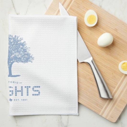 Heights Tile & Tree, Blue Tile, Houston Heights Theedoek (Quarter Fold)