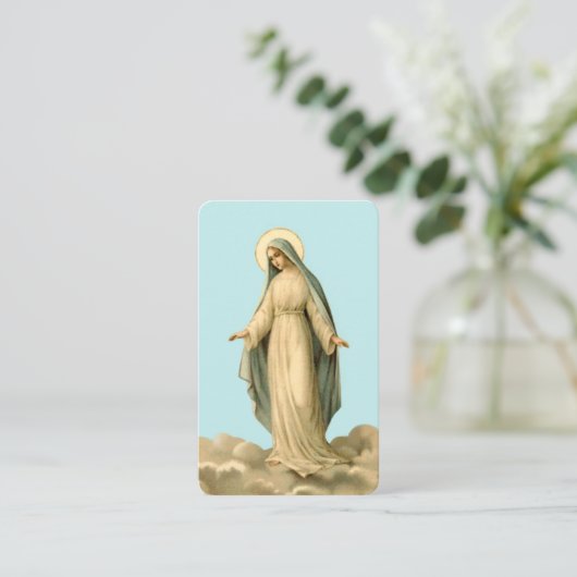 Heil Heilige Koningin Maagd Maria Gebed Kaart Visitekaartje (Staand voorkant)