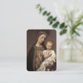 Heil Heilige Koningin Rozenkrans Gebed Kaart Visitekaartje (Staand voorkant)