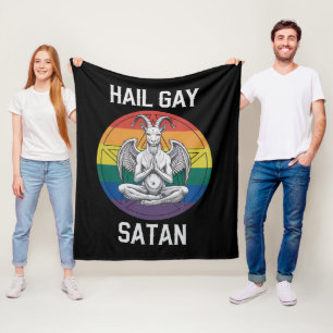 Heil Homoseksuele Satan Grappige Gothische Gotisch Fleece Deken