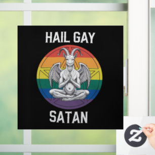 Heil Homoseksuele Satan Grappige Gothische Gotisch Raamsticker