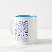 Heil Maria Ave Maria Katholiek Latijn Mis Gebed Tweekleurige Koffiemok (Voorkant links)