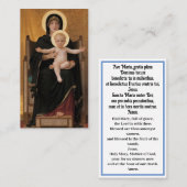 Heil Maria Latijn en Engels Gebed Kaart Visitekaartje (Voorkant / Achterkant)